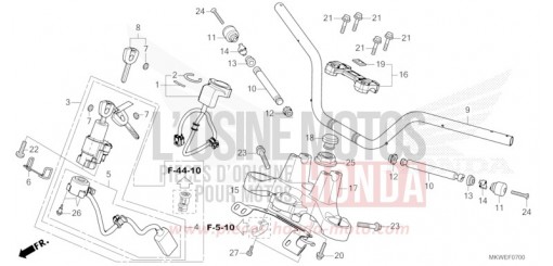 HANDLE PIPE/TOP BRIDGE NC750XAS de 2025